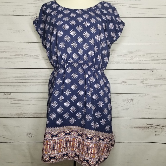 Hippie Rose Dresses & Skirts - Hippie Rose | Navy Floral Geometric Print Dress